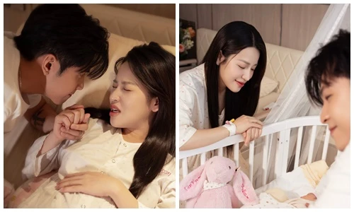 Mỹ nhân làng hài Puka và chồng trẻ khoe con vừa chào đời