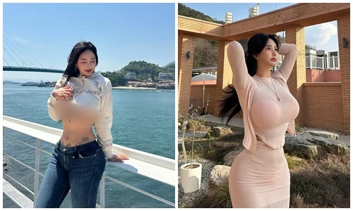 Hot girl xăm kín người mặc hở chân ngực hớ hênh