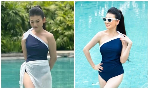 Mẹ chồng màn ảnh của Hồng Diễm khoe sắc vóc gợi cảm với bikini