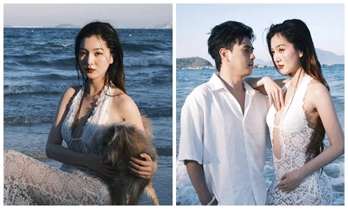 Vợ Hồ Quang Hiếu diện trang phục xuyên thấu sau 4 tháng sinh con