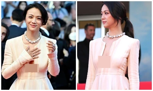 Mặc táo bạo ở Cannes 2022, Thang Duy phải che chắn, tránh hớ hênh