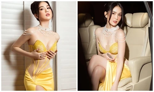 Ngọc Trinh lên đồ gợi cảm, cố gắng o ép vòng một