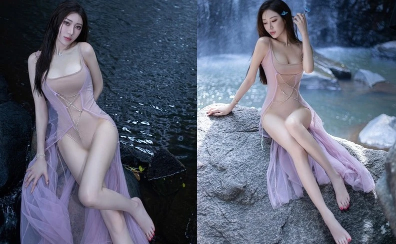 Hot girl gây hiểu lầm khi mặc đồ màu da khoe dáng nuột nà