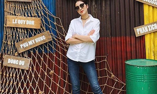 Hot Face sao Việt: Tăng Thanh Hà đẹp rạng ngời với sơ mi, quần jeans