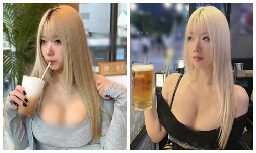 Hot girl mặc táo bạo khoe vòng một “nặng trĩu” khi đi ăn uống