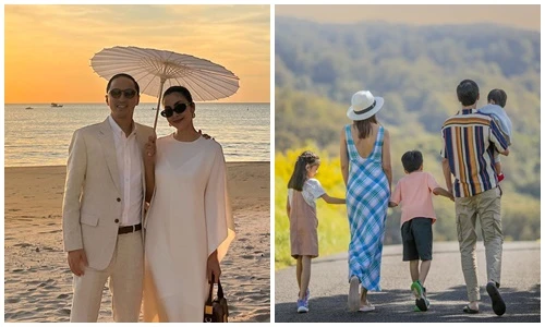 Tăng Thanh Hà khoe ảnh bên chồng con đẹp như tranh vẽ