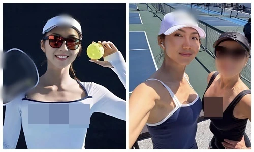 Ngọc Quyên khoe dáng quyến rũ trên pickleball khi định cư ở Mỹ