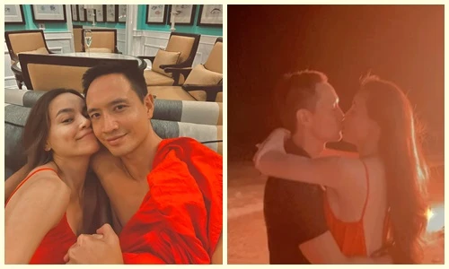 Hồ Ngọc Hà - Kim Lý khóa môi ngọt ngào, đón Tết Dương lịch 2022