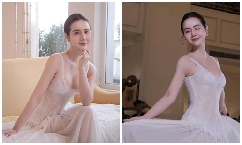 Huyền Lizzie nửa kín nửa hở khoe thềm ngực căng đầy