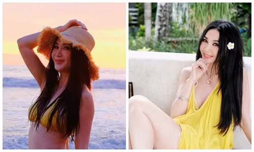 Ôn Bích Hà diện bikini khoe eo 58cm quyến rũ gây mê trên biển