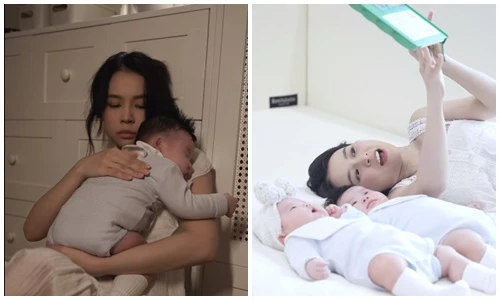 Sam vất vả chăm cặp song sinh lai Hàn Quốc