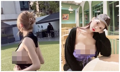 Hot girl “siêu vòng một” mặc đồ quá trễ nải đến mức hớ hênh