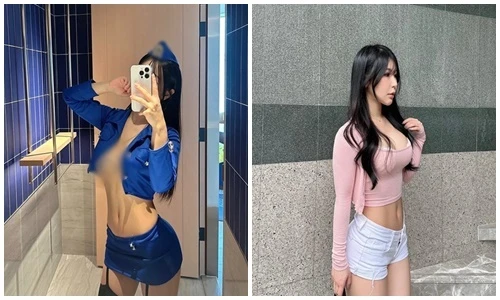 Hot girl xinh đẹp diện áo ngắn cũn cỡn, “quên nội y“