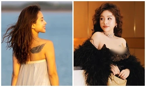 Vân Hugo quyến rũ sau sinh, lộ hình xăm “khủng”