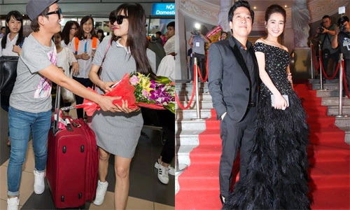 Thời trang ton sur ton của cặp đôi Trường Giang - Nhã Phương 