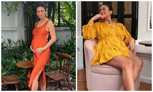 Nhan sắc gợi cảm của Á hậu Mâu Thủy khi mang bầu