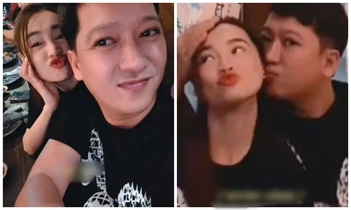 Vợ chồng Trường Giang - Nhã Phương liên tục tình tứ khi đi ăn