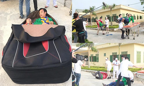 Quang Tèo bất ngờ gặp sự cố khi đóng hài Tết 2017