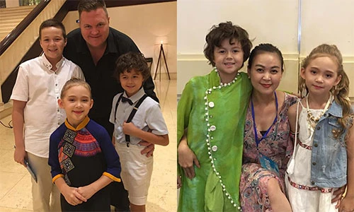 Ngắm 3 nhóc tì lai Tây đáng yêu của siêu mẫu Ngọc Nga