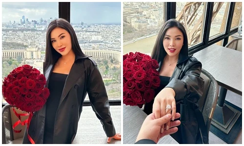Quỳnh Thư được bạn trai giấu mặt cầu hôn tại Pháp