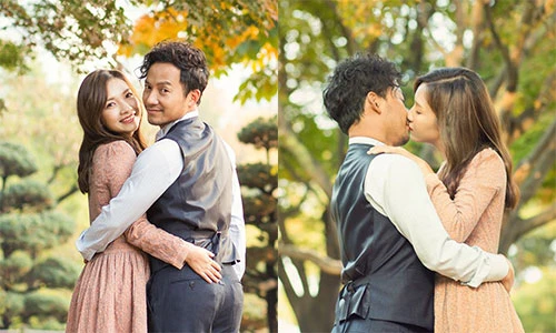 Tiến Đạt khóa môi bà xã Thụy Vy ở quê hương “tình cũ“