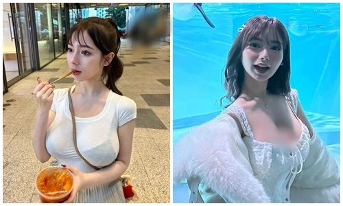 Hot girl mặc xuyên thấu, trễ nải khoe vòng một ngoại cỡ