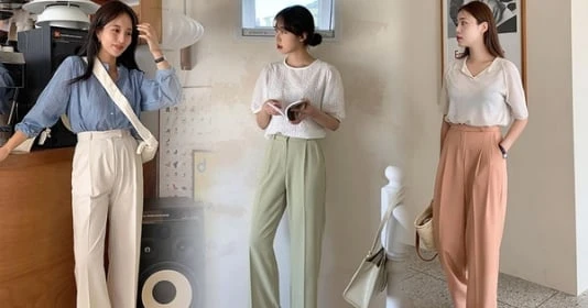 9 cách mix đồ với quần ống rộng của gái Hàn sang chảnh cực đỉnh