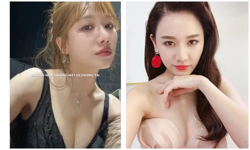 Hari Won mặc trễ nải khoe khéo vòng 1 nảy nở