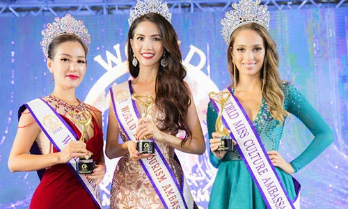 Đọ sắc top 3 Hoa hậu Đại sứ Du lịch Thế giới 2018