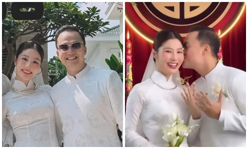 Diễm My 9x và chồng doanh nhân tình tứ trong lễ ăn hỏi