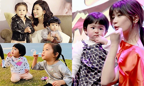 2 cô con gái xinh như thiên thần của Giả Tịnh Văn