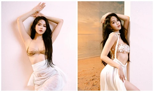 “Nữ hoàng nội y” Ngọc Trinh mặc đồ ướt đẫm, khoe đường cong chữ S