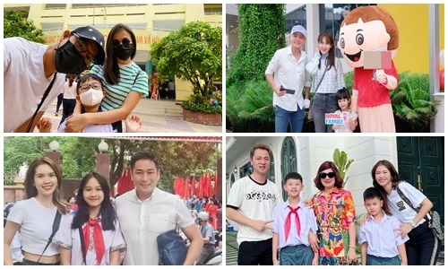 Sao Việt nô nức đưa con đi khai giảng năm học mới 