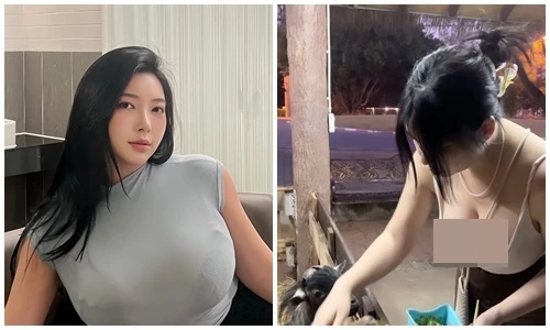 Hot girl “siêu vòng một” hớ hênh khi mặc trễ nải