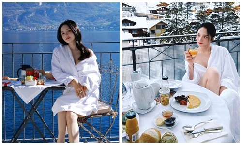 Hương Giang quyến rũ trong áo choàng tắm