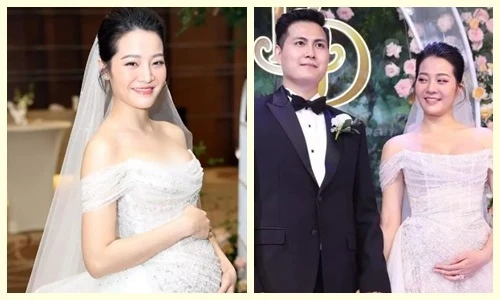Sao Việt lấy chồng gốc Hoa khoe bụng bầu 5 tháng trong đám cưới