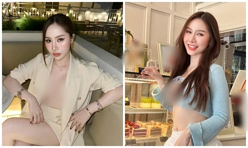 Hot girl diện đồ “buông lơi” khoe thềm ngực khi đi ăn uống