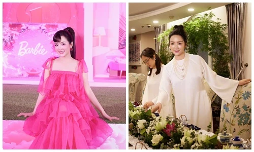 Giáng My đẹp như búp bê, mở nhiều bữa tiệc trong biệt thự