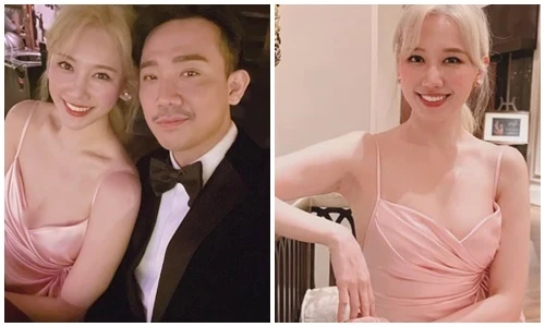 Hari Won nhuộm tóc bạch kim, mặc gợi cảm bên Trấn Thành