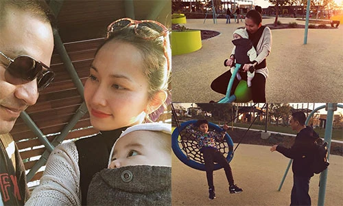 Gia đình Kim Hiền hạnh phúc đi chơi công viên ở Mỹ
