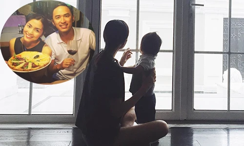 Ông xã Hà Tăng hạnh phúc khoe ảnh vợ con ngắm mưa