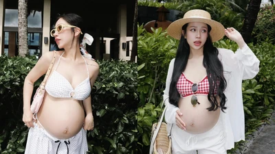 Mẹ bầu “hot nhất cõi mạng” Joyce Phạm style đi biển cực cuốn