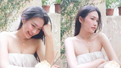 Tiểu thư Hà thành Doãn Hải My hững hờ khoe vai trần gợi cảm