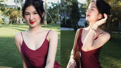 "Nàng Mơ" khoe dáng nuột nà với váy lụa, thần thái "đốn tim"