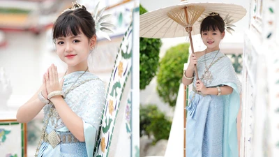'Thiên thần nhí' Cherry An Nhiên trong trang phục truyền thống Thái Lan