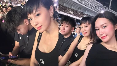 Mẹ vợ Đoàn Văn Hậu vẻ ngoài "hack tuổi" đi xem G-Dragon 