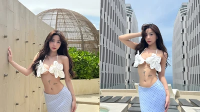 Tammy Phạm "đốt cháy" mạng xã hội với thời trang đi biển khoe vòng 1 khủng