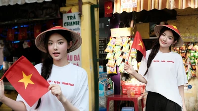 “Tiên nữ mukbang” rạng rỡ xuống phố, hòa mình vào không khí trước thềm 2/9