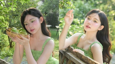 "Hot girl mukbang" hóa thân nàng tiên xanh trong loạt ảnh hè