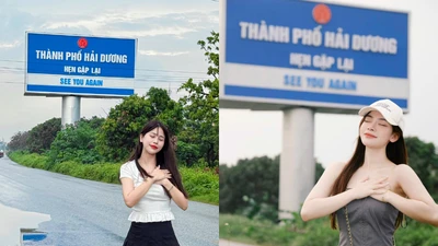 Hội "34 Hải Dương" rần rần check-in dưới tấm biển “tỉnh cũ”